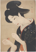 Bijin in black kimono (untitled)